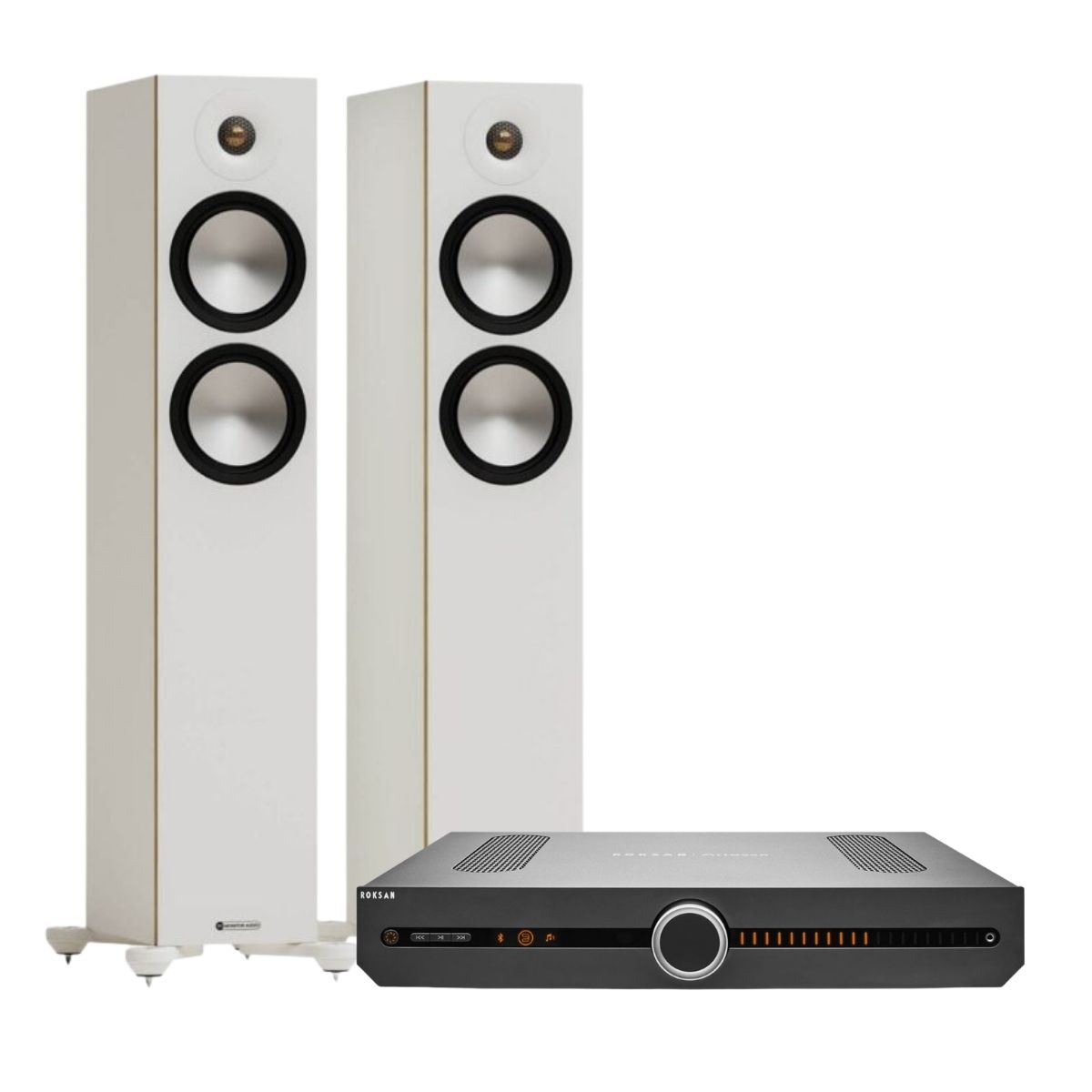 ROKSAN ATTESSA STREAMING AMPLIFIER + MONITOR AUDIO BRONZE 300 7G